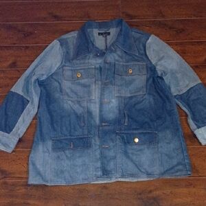 Touch Me Men's Patchwork Denim Blazer